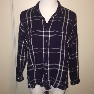 Superdry Dark Blue Checkered Shirt in XS